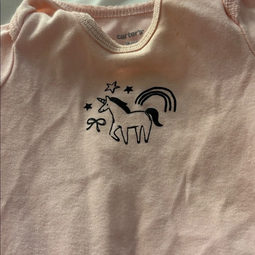 Carter's Light Pink Unicorn Bodysuit 3 months